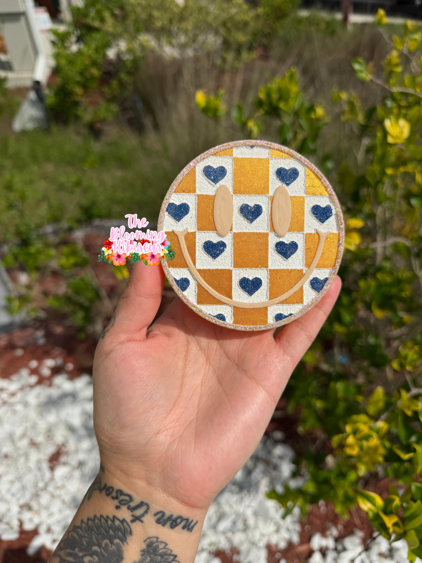 Heart Checkered Smiley Freshie