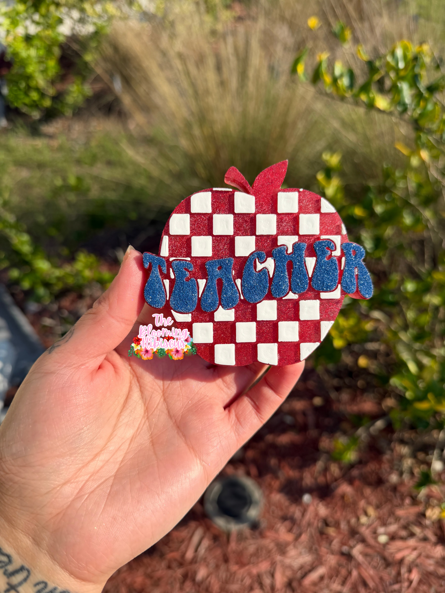 Checkered Teacher Apple Freshie